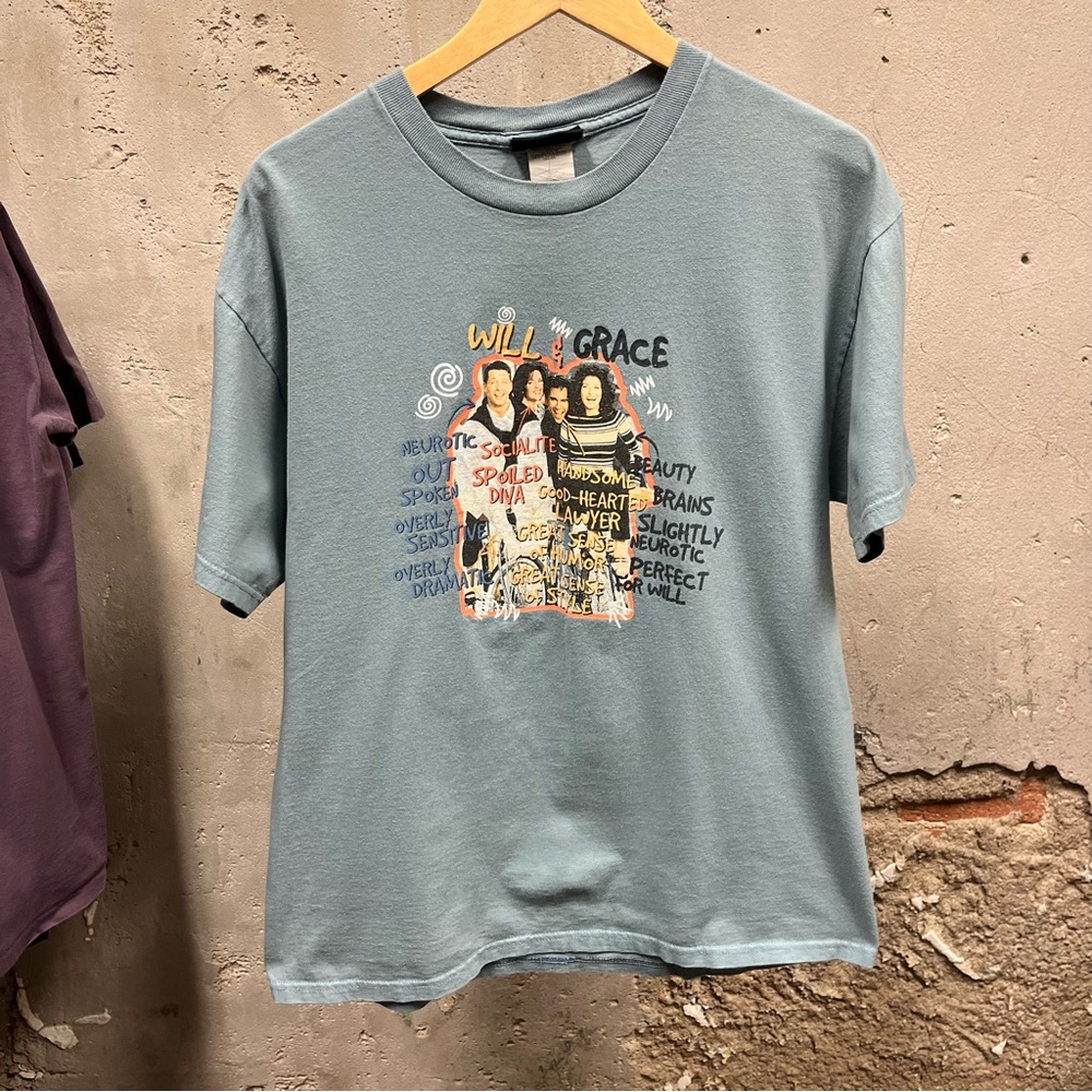 NBC Experience Vintage Y2K Will & Grace Sitcom Promo Graphic Tee Comedy Large L